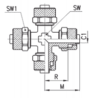 Схема фитингов с накидной гайкой серии 1600